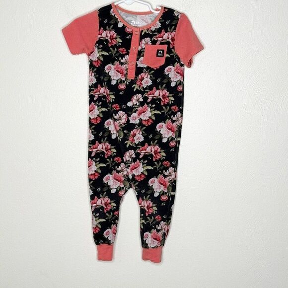 Rags Floral Rose Jumpsuit Coverall One Piece Romper - Toddler 18-24M - Picture 1 of 7